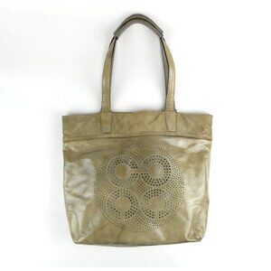 Coach Vintage Op Art Taupe‎ Patent Leather Tote 17020